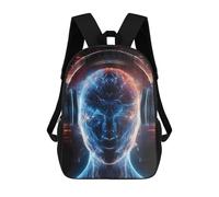 sinyumoney Sacs À Dos Pour Enfants Neon Headphones Digital Dreamscape Sac D'école Imprimé En 3D, Sac Tendance, Sac De Voyage Pour L'école Ou Les Voyages 17inch