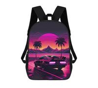 sinyumoney Sacs À Dos Pour Enfants Neon Retro Car Drive Sac À Dos Scolaire, Cartable Pour Enfants, Sac De Voyage, Sac À Livres, Sac À Dos Imprimé En 3D Pour Garçons Et Filles 17inch
