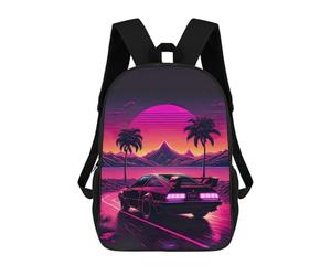 sinyumoney Sacs À Dos Pour Enfants Neon Retro Car Drive Sac À Dos Scolaire, Cartable Pour Enfants, Sac De Voyage, Sac À Livres, Sac À Dos Imprimé En 3D Pour Garçons Et Filles 17inch