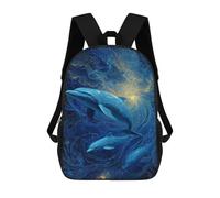 sinyumoney Sacs À Dos Pour Enfants Oceanic Serenity Dolphins in Blue Sac À Dos Scolaire, Cartable Pour Enfants, Sac De Voyage, Sac À Livres, Sac À Dos Imprimé En 3D Pour Garçons Et Filles 17inch