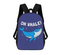 sinyumoney Sacs À Dos Pour Enfants Oh Whale Sac D'école Imprimé En 3D Pour Enfants, Sac À Dos De Voyage Tendance Pour Écoliers 17inch