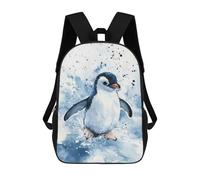sinyumoney Sacs À Dos Pour Enfants Penguin Watercolor Painting Sac D'école Imprimé En 3D Pour Enfants, Sac À Dos De Voyage Tendance Pour Écoliers 17inch