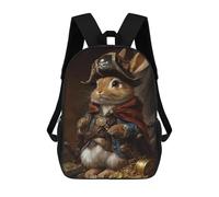 sinyumoney Sacs À Dos Pour Enfants Pirate Bunny Treasure Chest-3 Sac À Dos Scolaire, Cartable Pour Enfants, Sac De Voyage, Sac À Livres, Sac À Dos Imprimé En 3D Pour Garçons Et Filles 17inch