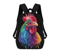 sinyumoney Sacs À Dos Pour Enfants Pop Art Rainbow Rhode Island Red Rooster Sac D'école Imprimé En 3D Pour Enfants, Sac À Dos De Voyage Tendance Pour Écoliers 17inch