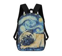 sinyumoney Sacs À Dos Pour Enfants Pug Puppy Sleeping Night Sac D'école Imprimé En 3D Pour Enfants, Sac À Dos De Voyage Tendance Pour Écoliers 17inch