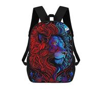 sinyumoney Sacs À Dos Pour Enfants Red And Blue Lion Moon Art Sac D'école Imprimé En 3D, Sac Tendance, Sac De Voyage Pour L'école Ou Les Voyages 17inch