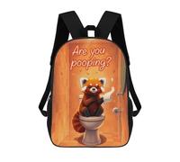 sinyumoney Sacs À Dos Pour Enfants Red Panda Sitting on Toilet Humor Sac D'école Imprimé En 3D Pour Enfants, Sac À Dos De Voyage Tendance Pour Écoliers 17inch