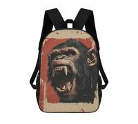 sinyumoney Sacs À Dos Pour Enfants Roaring Chimpanzee Portrait Sac D'école Imprimé En 3D Pour Enfants, Sac À Dos De Voyage Tendance Pour Écoliers 17inch