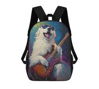sinyumoney Sacs À Dos Pour Enfants Rock Star Pup with Guitar -3 Sac D'école Imprimé En 3D, Sac Tendance, Sac De Voyage Pour L'école Ou Les Voyages 17inch