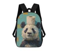 sinyumoney Sacs À Dos Pour Enfants, Sacs D'école, Cartables, Sacs De Voyage, Sacs À Livres, Imprimés En 3D Panda with Toilet Paper on Head-1 Sac À Dos Pour Enfants, Garçons Et Filles 17inch