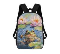 sinyumoney Sacs À Dos Pour Enfants, Sacs D'école, Cartables, Sacs De Voyage, Sacs À Livres, Imprimés En 3D Frog And Lotus Pond Scene Sac À Dos Pour Enfants, Garçons Et Filles 17inch