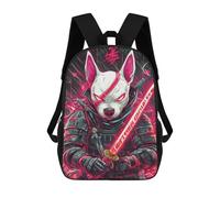 sinyumoney Sacs À Dos Pour Enfants, Sacs D'école, Cartables, Sacs De Voyage, Sacs À Livres, Imprimés En 3D Bull Terrier Dog Samurai Warrior Sac À Dos Pour Enfants, Garçons Et Filles 17inch