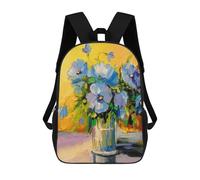 sinyumoney Sacs À Dos Pour Enfants, Sacs D'école, Cartables, Sacs De Voyage, Sacs À Livres, Imprimés En 3D A Bouquet of Blue Flowers Sac À Dos Pour Enfants, Garçons Et Filles 17inch