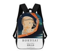 sinyumoney Sacs À Dos Pour Enfants, Sacs D'école, Cartables, Sacs De Voyage, Sacs À Livres, Imprimés En 3D Katsushika Hokusai Skull Print Sac À Dos Pour Enfants, Garçons Et Filles 17inch