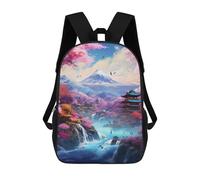 sinyumoney Sacs À Dos Pour Enfants, Sacs D'école, Cartables, Sacs De Voyage, Sacs À Livres, Imprimés En 3D Cherry Blossom Paradise with Waterfalls -1 Sac À Dos Pour Enfants, Garçons Et Filles 17inch