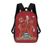 sinyumoney Sacs À Dos Pour Enfants, Sacs D'école, Cartables, Sacs De Voyage, Sacs À Livres, Imprimés En 3D San Fran City Icon Badge Sac À Dos Pour Enfants, Garçons Et Filles 17inch
