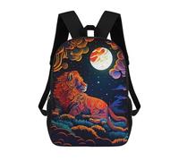 sinyumoney Sacs À Dos Pour Enfants, Sacs D'école, Cartables, Sacs De Voyage, Sacs À Livres, Imprimés En 3D Enchanted Lion Moonlit Forest Sac À Dos Pour Enfants, Garçons Et Filles 17inch