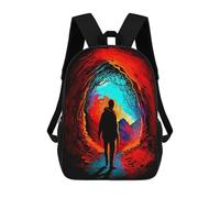 sinyumoney Sacs À Dos Pour Enfants, Sacs D'école, Cartables, Sacs De Voyage, Sacs À Livres, Imprimés En 3D Silhouette in Vibrant Tunnel Sac À Dos Pour Enfants, Garçons Et Filles 17inch