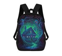 sinyumoney Sacs À Dos Pour Enfants, Sacs D'école, Cartables, Sacs De Voyage, Sacs À Livres, Imprimés En 3D Haunted House in The Woods Sac À Dos Pour Enfants, Garçons Et Filles 17inch