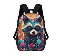 sinyumoney Sacs À Dos Pour Enfants, Sacs D'école, Cartables, Sacs De Voyage, Sacs À Livres, Imprimés En 3D Colorful Raccoon Artwork-12 Sac À Dos Pour Enfants, Garçons Et Filles 17inch