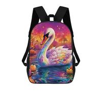 sinyumoney Sacs À Dos Pour Enfants, Sacs D'école, Cartables, Sacs De Voyage, Sacs À Livres, Imprimés En 3D Colorful Swan in Autumn Scene Sac À Dos Pour Enfants, Garçons Et Filles 17inch
