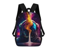 sinyumoney Sacs À Dos Pour Enfants, Sacs D'école, Cartables, Sacs De Voyage, Sacs À Livres, Imprimés En 3D Astronaut Helmet with Cosmic Flames Sac À Dos Pour Enfants, Garçons Et Filles 17inch