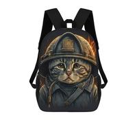 sinyumoney Sacs À Dos Pour Enfants, Sacs D'école, Cartables, Sacs De Voyage, Sacs À Livres, Imprimés En 3D Cat Firefighter Hero -1 Sac À Dos Pour Enfants, Garçons Et Filles 17inch
