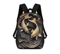 sinyumoney Sacs À Dos Pour Enfants, Sacs D'école, Cartables, Sacs De Voyage, Sacs À Livres, Imprimés En 3D Golden King Koi Fish Sac À Dos Pour Enfants, Garçons Et Filles 17inch