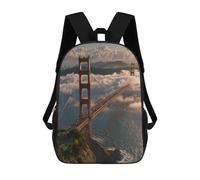 sinyumoney Sacs À Dos Pour Enfants, Sacs D'école, Cartables, Sacs De Voyage, Sacs À Livres, Imprimés En 3D Golden Gate Bridge in Fog-4 Sac À Dos Pour Enfants, Garçons Et Filles 17inch