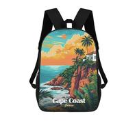 sinyumoney Sacs À Dos Pour Enfants, Sacs D'école, Cartables, Sacs De Voyage, Sacs À Livres, Imprimés En 3D Cape Coast Ghana Travel Sac À Dos Pour Enfants, Garçons Et Filles 17inch