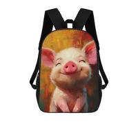 sinyumoney Sacs À Dos Pour Enfants, Sacs D'école, Cartables, Sacs De Voyage, Sacs À Livres, Imprimés En 3D Smiling Happy Pig Sac À Dos Pour Enfants, Garçons Et Filles 17inch