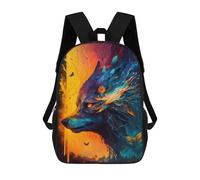 sinyumoney Sacs À Dos Pour Enfants, Sacs D'école, Cartables, Sacs De Voyage, Sacs À Livres, Imprimés En 3D Colorful Wolf Fantasy Art Sac À Dos Pour Enfants, Garçons Et Filles 17inch