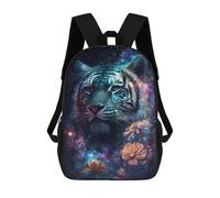sinyumoney Sacs À Dos Pour Enfants, Sacs D'école, Cartables, Sacs De Voyage, Sacs À Livres, Imprimés En 3D Galactic Tiger with Flowers Sac À Dos Pour Enfants, Garçons Et Filles 17inch