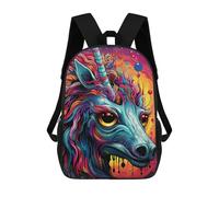 sinyumoney Sacs À Dos Pour Enfants, Sacs D'école, Cartables, Sacs De Voyage, Sacs À Livres, Imprimés En 3D Colorful Unicorn Portrait -1 Sac À Dos Pour Enfants, Garçons Et Filles 17inch