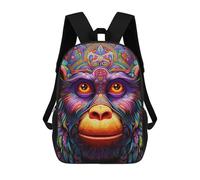 sinyumoney Sacs À Dos Pour Enfants, Sacs D'école, Cartables, Sacs De Voyage, Sacs À Livres, Imprimés En 3D Colorful Monkey Portrait-13 Sac À Dos Pour Enfants, Garçons Et Filles 17inch