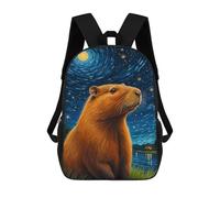 sinyumoney Sacs À Dos Pour Enfants, Sacs D'école, Cartables, Sacs De Voyage, Sacs À Livres, Imprimés En 3D Capybara Starry Night Sac À Dos Pour Enfants, Garçons Et Filles 17inch