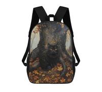 sinyumoney Sacs À Dos Pour Enfants, Sacs D'école, Cartables, Sacs De Voyage, Sacs À Livres, Imprimés En 3D Autumn Forest Black Cat Art Print Sac À Dos Pour Enfants, Garçons Et Filles 17inch