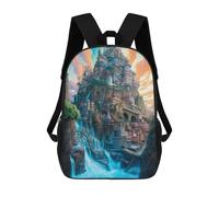 sinyumoney Sacs À Dos Pour Enfants, Sacs D'école, Cartables, Sacs De Voyage, Sacs À Livres, Imprimés En 3D Fantasy Mountain Cityscape Sac À Dos Pour Enfants, Garçons Et Filles 17inch