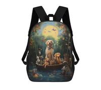 sinyumoney Sacs À Dos Pour Enfants, Sacs D'école, Cartables, Sacs De Voyage, Sacs À Livres, Imprimés En 3D Dogs in A Tropical Paradise Sac À Dos Pour Enfants, Garçons Et Filles 17inch