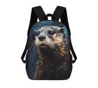 sinyumoney Sacs À Dos Pour Enfants, Sacs D'école, Cartables, Sacs De Voyage, Sacs À Livres, Imprimés En 3D Otter in Abstract Colors Sac À Dos Pour Enfants, Garçons Et Filles 17inch