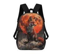 sinyumoney Sacs À Dos Pour Enfants, Sacs D'école, Cartables, Sacs De Voyage, Sacs À Livres, Imprimés En 3D Mystical Orange Wolf Sac À Dos Pour Enfants, Garçons Et Filles 17inch
