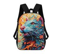 sinyumoney Sacs À Dos Pour Enfants, Sacs D'école, Cartables, Sacs De Voyage, Sacs À Livres, Imprimés En 3D Colorful Rat Portrait Sac À Dos Pour Enfants, Garçons Et Filles 17inch