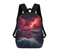 sinyumoney Sacs À Dos Pour Enfants, Sacs D'école, Cartables, Sacs De Voyage, Sacs À Livres, Imprimés En 3D Stormy Sea with Lightning Strikes Sac À Dos Pour Enfants, Garçons Et Filles 17inch