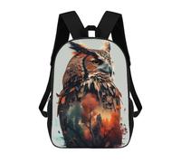 sinyumoney Sacs À Dos Pour Enfants, Sacs D'école, Cartables, Sacs De Voyage, Sacs À Livres, Imprimés En 3D Owl Double Exposure Sac À Dos Pour Enfants, Garçons Et Filles 17inch