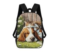 sinyumoney Sacs À Dos Pour Enfants, Sacs D'école, Cartables, Sacs De Voyage, Sacs À Livres, Imprimés En 3D Cat And Dog Dreaming Together Sac À Dos Pour Enfants, Garçons Et Filles 17inch