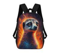 sinyumoney Sacs À Dos Pour Enfants, Sacs D'école, Cartables, Sacs De Voyage, Sacs À Livres, Imprimés En 3D Meerkat in Flames Art Print Sac À Dos Pour Enfants, Garçons Et Filles 17inch