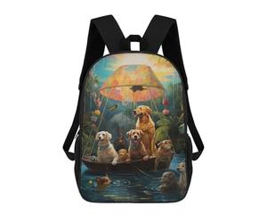 sinyumoney Sacs À Dos Pour Enfants, Sacs D'école, Cartables, Sacs De Voyage, Sacs À Livres, Imprimés En 3D Dogs in A Boat Adventure Sac À Dos Pour Enfants, Garçons Et Filles 17inch