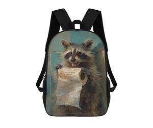 sinyumoney Sacs À Dos Pour Enfants, Sacs D'école, Cartables, Sacs De Voyage, Sacs À Livres, Imprimés En 3D Raccoon Holding Toilet Paper Sac À Dos Pour Enfants, Garçons Et Filles 17inch
