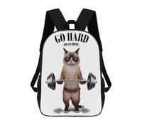 sinyumoney Sacs À Dos Pour Enfants Siamese Cat Weightlifting Sac D'école Sac À Dos Garçon Sac De Voyage Sac D'écolier Sac À Livres Et Fournitures Scolaires Sacs D'école 17inch