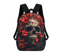 sinyumoney Sacs À Dos Pour Enfants Skull And Flowers Sac D'école Imprimé En 3D Pour Enfants, Sac À Dos De Voyage Tendance Pour Écoliers 17inch